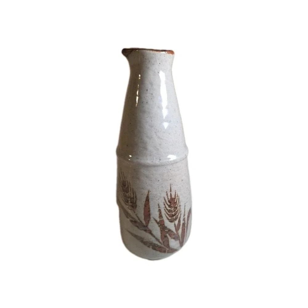 Otagiri Vintage stoneware‎ oil or vinegar cruet with a hand-painted wheat Design